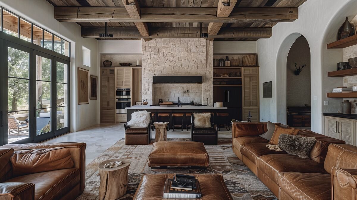 Contemporary luxury living room in Texas home