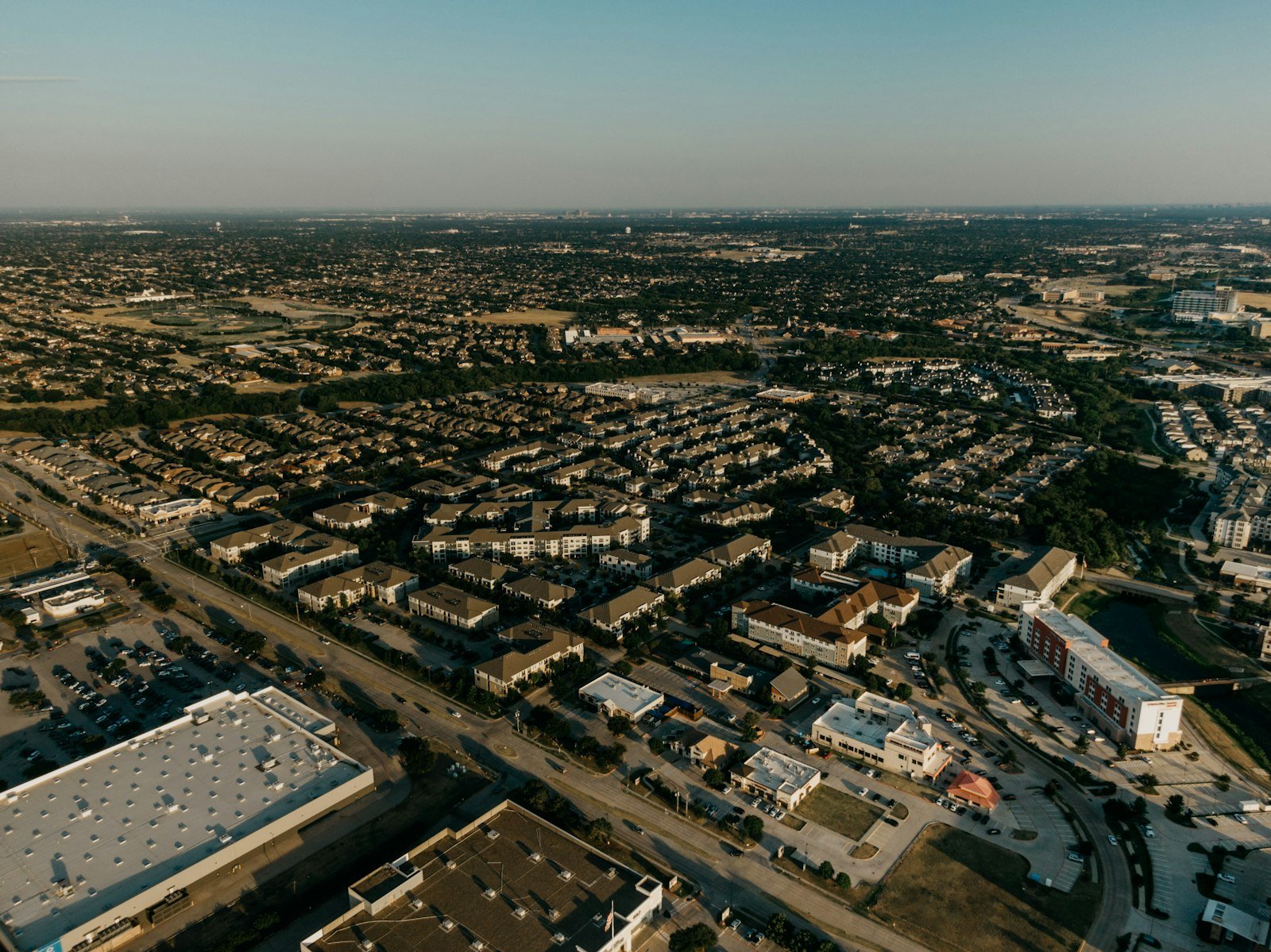 Aerial view of the DFW metroplex
