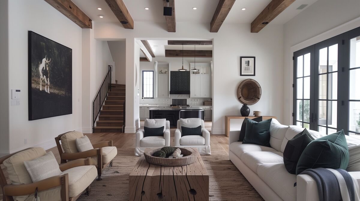 Luxury home entry with wood floors in Fort Worth, Texas