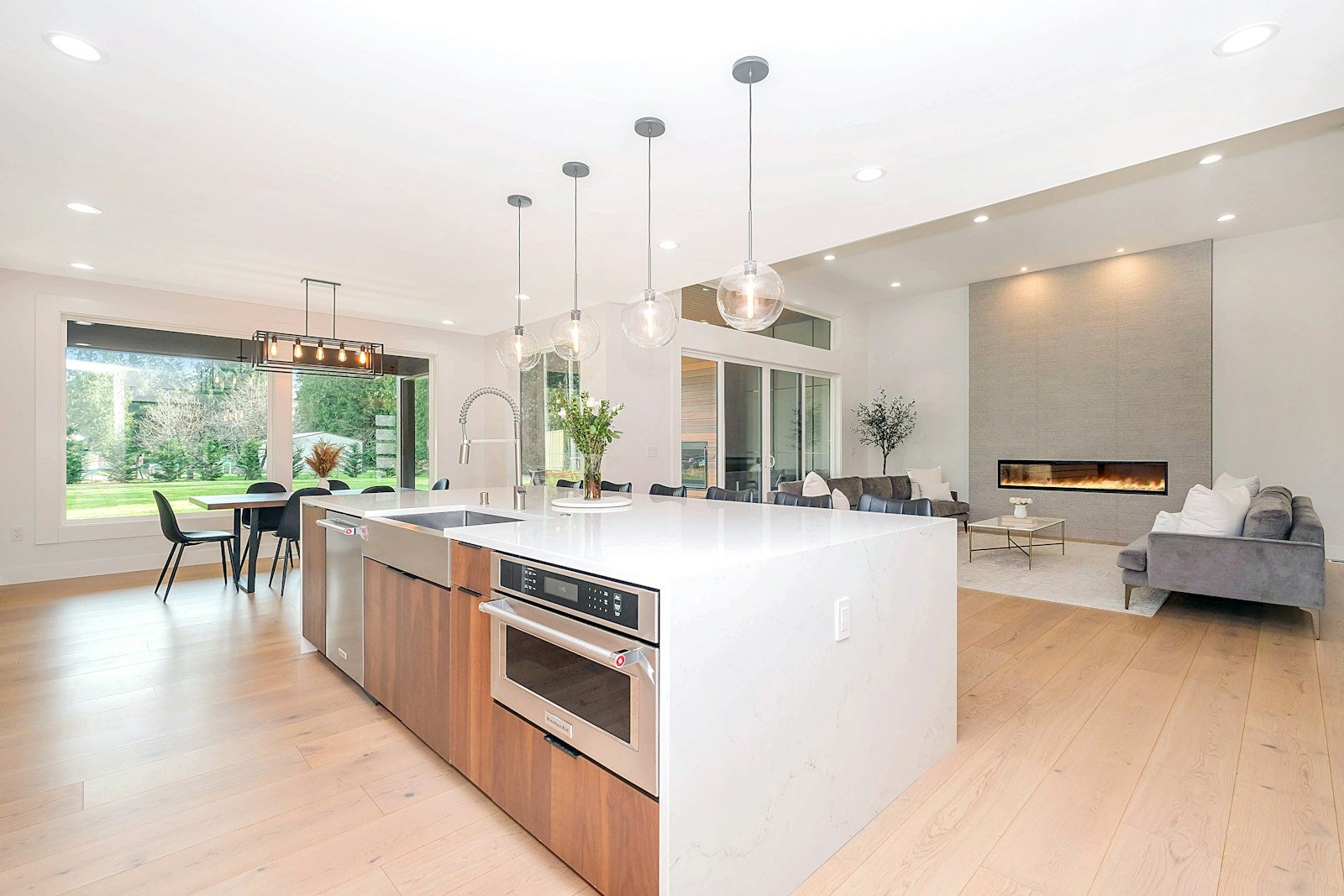 Luxury kitchen with bright cabinetry